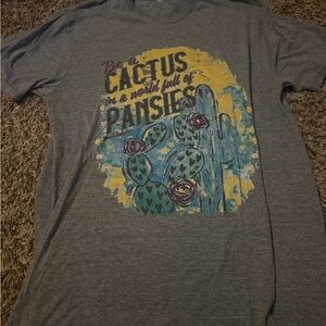 Gray Graphic Cactus T-Shirt
